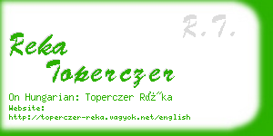 reka toperczer business card